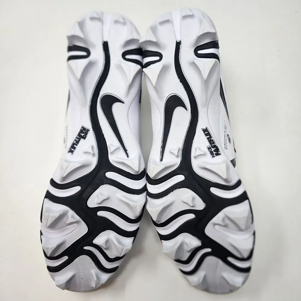 Nike Football Cleats Mens 10 White Black Alpha Menace 3 Low Fastflex